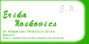 erika moskovics business card